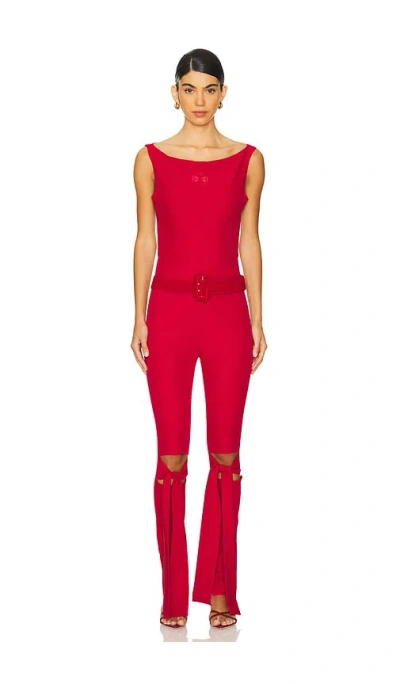 Nastyamasha Jumpsuit With Embroidery Logo In 레드