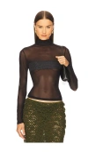 Nastyamasha Mesh Top In Black