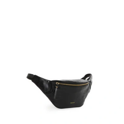 Nat & Nin Logo Leather Belt Bag In Burgundy