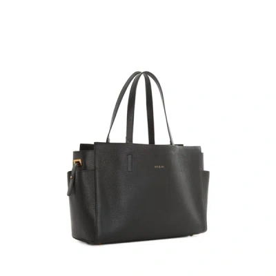 Nat & Nin Dakota Leather Tote Bag In Black