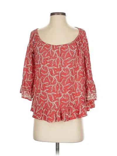 Pre-owned Nat By Natalie Martin 3/4 Sleeve Blouse In Red