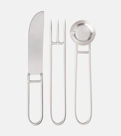 Natalia Criado Artefacto Silver-plated 3-piece Cutlery Set