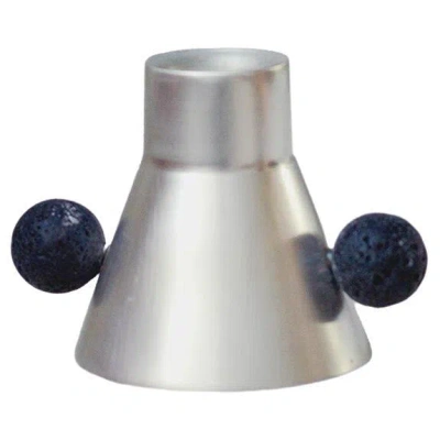 Pre-owned Natalia Criado Contemporary Silver Plated Candle Candle Stands Lava Stone By  In Red