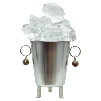 Pre-owned Natalia Criado Contemporary Silver Plated Ice Bucket Sculptural Feet Carved By