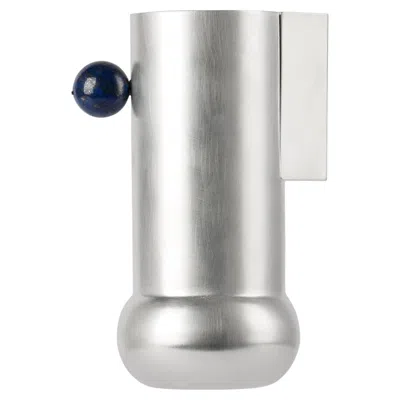 Pre-owned Natalia Criado Contemporary Silver Plated Lapis Lazuli Stone Milk Container By