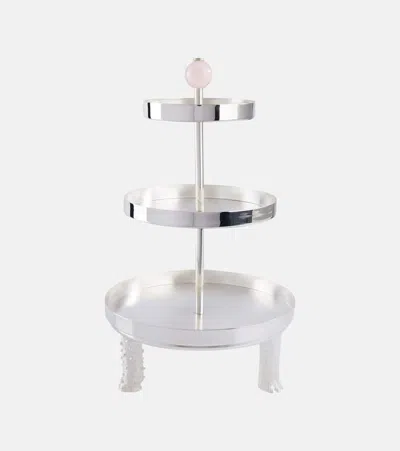 Natalia Criado Embellished Silver-plated Metal Cake Stand