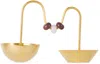 Natalia Criado Gold Apertivo Serving Bowls In Gold With White Ston
