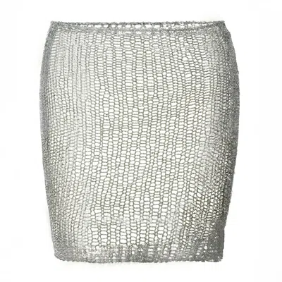 Natalia Fedner Women's Metal Chain Mini Skirt - Silver In Gray