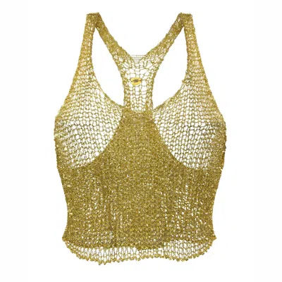 Natalia Fedner Women's Metal Crop Top - Gold