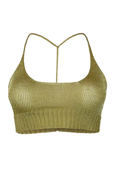 Natalia Fedner Women's Sparkly Yarn Knit Bralette - Gold