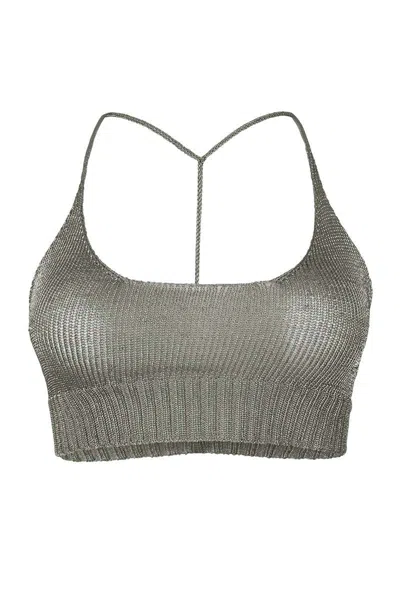 Natalia Fedner Women's Sparkly Yarn Knit Bralette - Silver