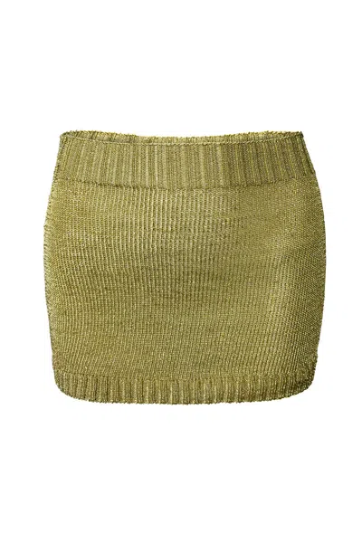 Natalia Fedner Women's Sparkly Yarn Knit Mini Skirt - Gold In Multi