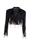 Natalia Petruch Women's Black Beverlee Cropped Blazer In Black
