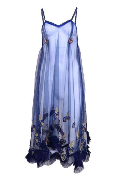 Natalia Petruch Women's Blue Leonie Tulle Over-dress In Navy