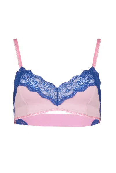 Natalia Petruch Women's Blue / Pink / Purple Audrey Bralette Top In Pink And Navy In Blue/pink/purple