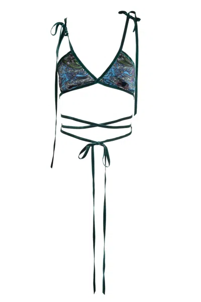Natalia Petruch Women's Bobbie Adjustable Bra In Dragon Print In Blue