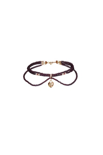 Natalia Petruch Women's Brown / Red Maurice Necklace In Natural Garnet