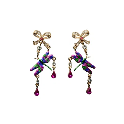 Natalia Petruch Women's Dragonfly Earrings In Yellow