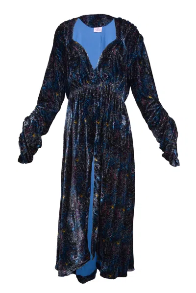 Natalia Petruch Women's Eleanor Silk Velvet Coat In Dragon Print