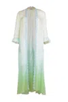 Natalia Petruch Women's Elowyn Silk Coat In Ombre Green In Green