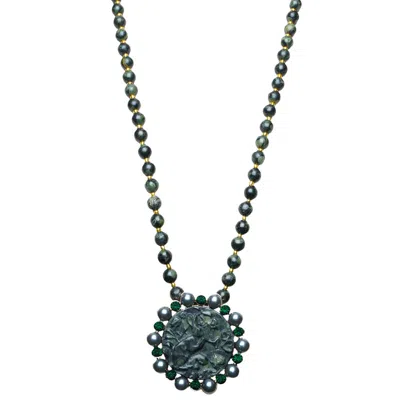 Natalia Petruch Women's Green Mystic Rabbit Necklace In Kambaba Jasper