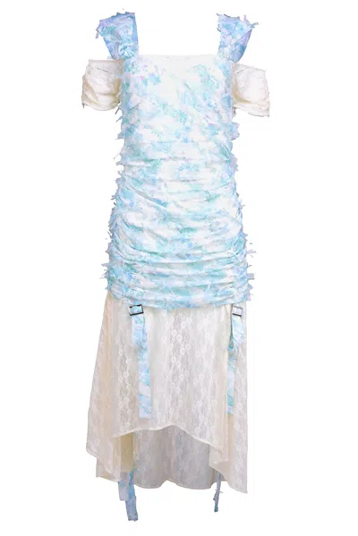 Natalia Petruch Women's Mathilda Dress In Floral Print With Lace In White