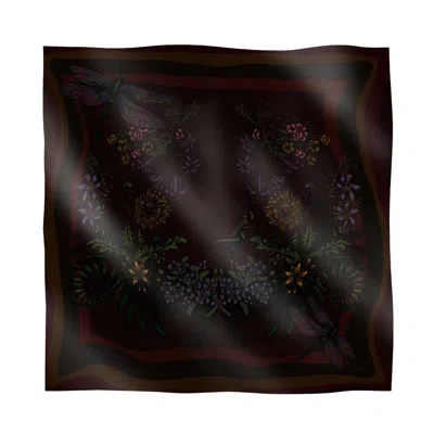 Natalia Petruch Women's Mountain Flowers Silk Handkerchief - Dark Brown