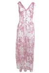 Natalia Petruch Women's Pink / Purple Bianca Dress In Pink Flora Sequins In Pink/purple