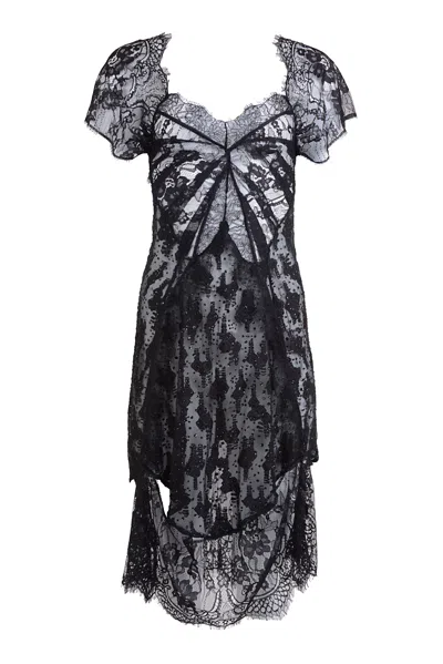 Natalia Petruch Women's Violette Silk Lace Dress In Black