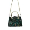 Natalia Petruch Women's Vivi In Dragon Print Silk Velvet Crossbody Handbag