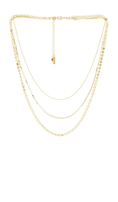 Natalie B Jewelry Anya Triple Strand Necklace In Metallic Gold