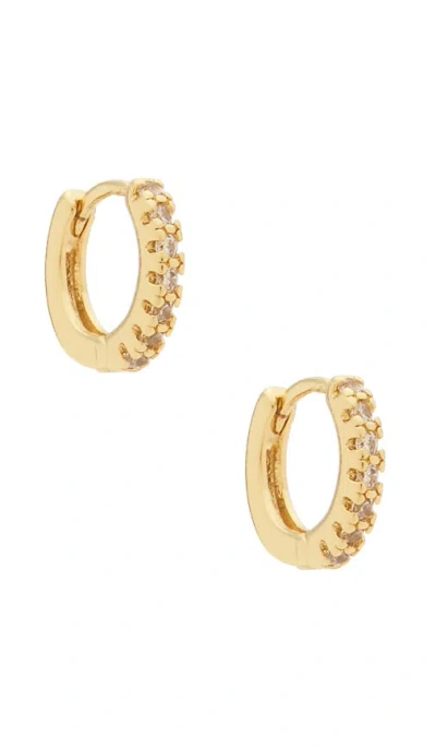 Natalie B Jewelry Lucy Micro Pave Huggy Hoop Earrings In Gold