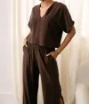 Natalie Busby Easy T Box Top In Espresso In Brown
