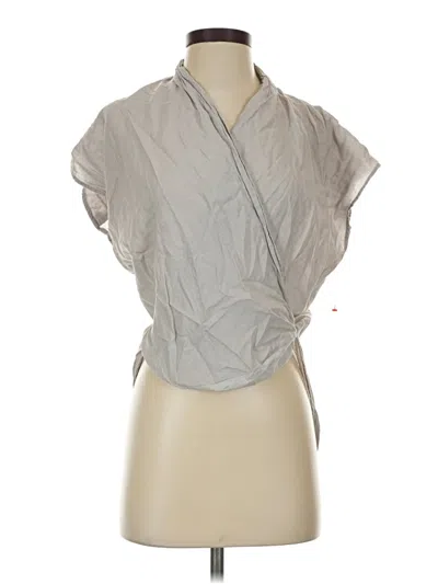 Pre-owned Natalie Busby Short Sleeve Blouse In Gray