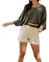 Natalie Busby Wherever Shorts In Stone In White