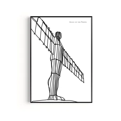 Natalie Cass Art Black / White Angel Of The North Art Print - A3 In Black/white