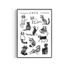 Natalie Cass Art Black / White Cat Black And White Drawing Art Print - A2