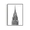 Natalie Cass Art Black / White Chrysler Building Art Print - A3 In Black/white