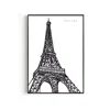 Natalie Cass Art Black / White Eiffel Tower Art Print - A2 In Black/white