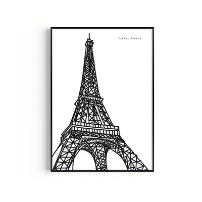 Natalie Cass Art Black / White Eiffel Tower Art Print - A3 In Black/white
