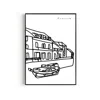Natalie Cass Art Black / White Padstow Art Print - A3 In Black/white