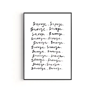 Natalie Cass Art Black / White Snooze Hand Painted Art Print - A2 In Multi