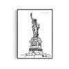 Natalie Cass Art Black / White Statue Of Liberty Art Print - A2 In Black/white