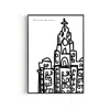 Natalie Cass Art Black / White The Liver Building Art Print - A3 In Black/white