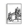 Natalie Cass Art Black / White Tower Bridge Art Print - A2 In Black/white