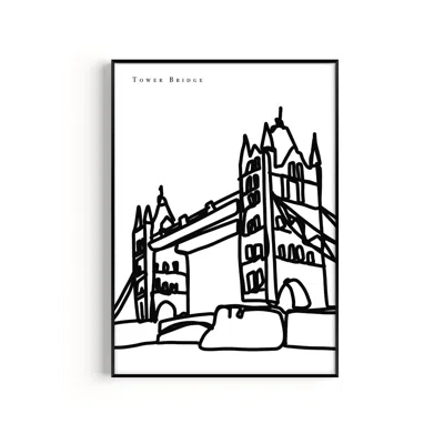 Natalie Cass Art Black / White Tower Bridge Art Print - A3 In Black/white
