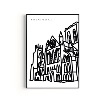 Natalie Cass Art Black / White York Cathedral Art Print - A3 In Black/white