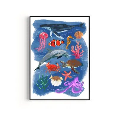 Natalie Cass Art Blue Under The Sea Art Print - A2