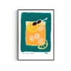 Natalie Cass Art Blue Whisky Sour Hand Painted Art Print - A3