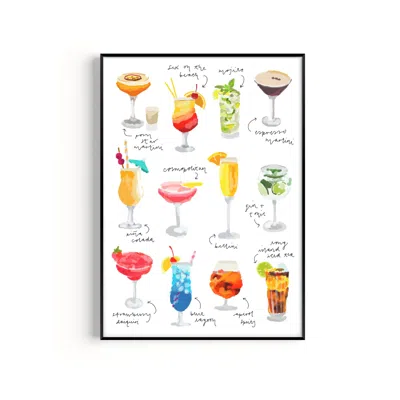Natalie Cass Art Cocktail Hand Painted Art Print - A2 In Multi